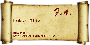 Fuksz Aliz névjegykártya